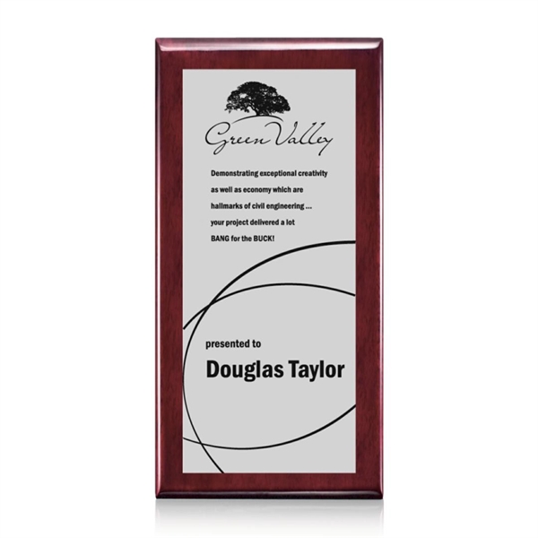 High gloss piano finish wall plaque in rosewood with a Everett/Gold... from ASI 84592 St Regis Group / St Regis