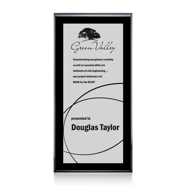 High gloss piano finish wall plaque in rosewood with a Everett/Gold... from ASI 84592 St Regis Group / St Regis