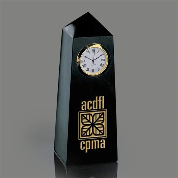 Black marble obelisk shape clock.... from ASI 84592 St Regis Group