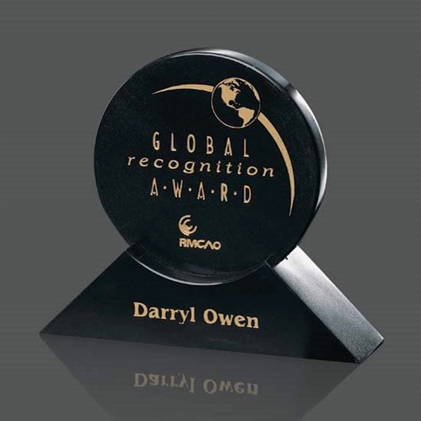 Genuine black marble 3/4" thick flat circle award.... from ASI 84592 St Regis Group / St Regis