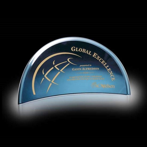 Blue curved 1/2 crescent award.... from ASI 84592 St Regis Group / St Regis