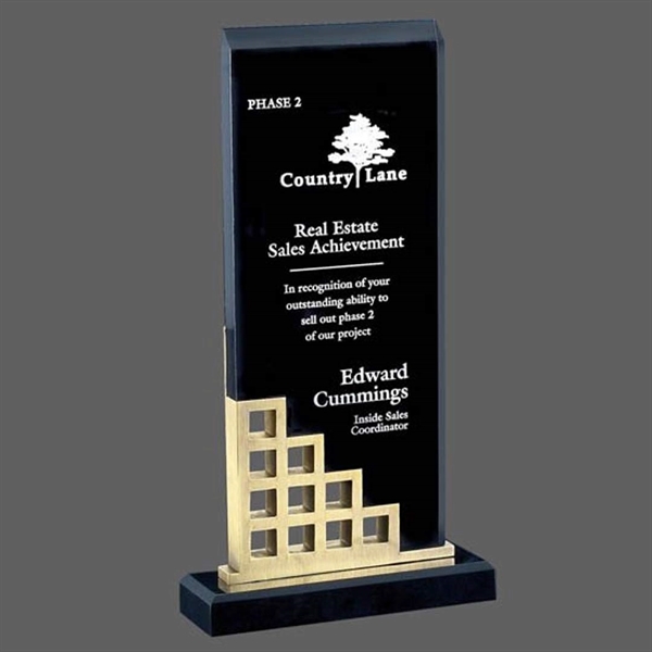 Solid acrylic award on die-cast metal with a gold accent.... from ASI 84592 St Regis Group / St Regis