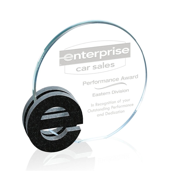 Custom 5" starfire/granite award.... from ASI 84592 St Regis Group / St Regis Crystal