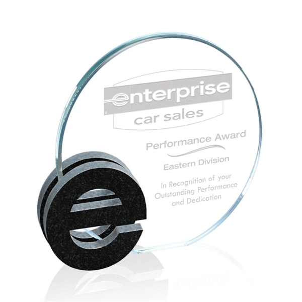 Custom 5" starfire/granite award.... from ASI 84592 St Regis Group / St Regis Crystal