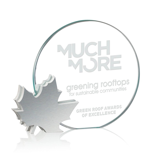 5" leaf starfire/aluminum award.... from ASI 84592 St Regis Group / Prestige Glass