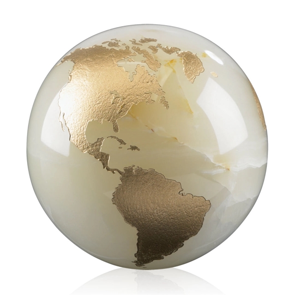 Gold filled globe award- White 3".... from ASI 84592 St Regis Group