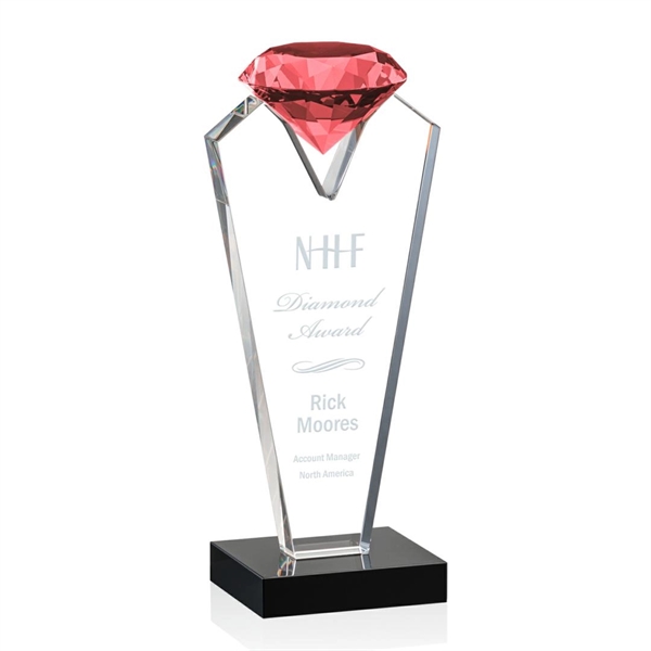 Beautiful optical crystal award that holds a Ruby diamond with black... from ASI 84592 St Regis Group / St Regis