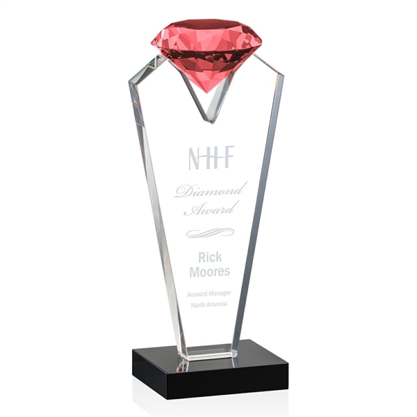 Beautiful optical crystal award that holds a Ruby diamond with black... from ASI 84592 St Regis Group / St Regis