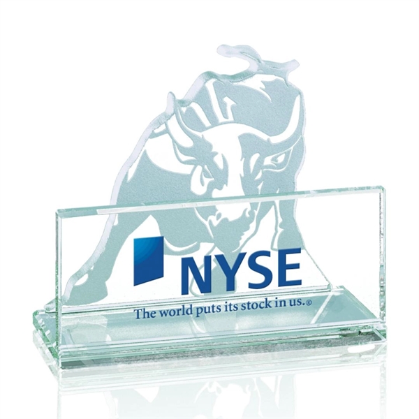 Bull cardholder - Jade glass 3 1/2" wide.... from ASI 84592 St Regis Group / Prestige Glass