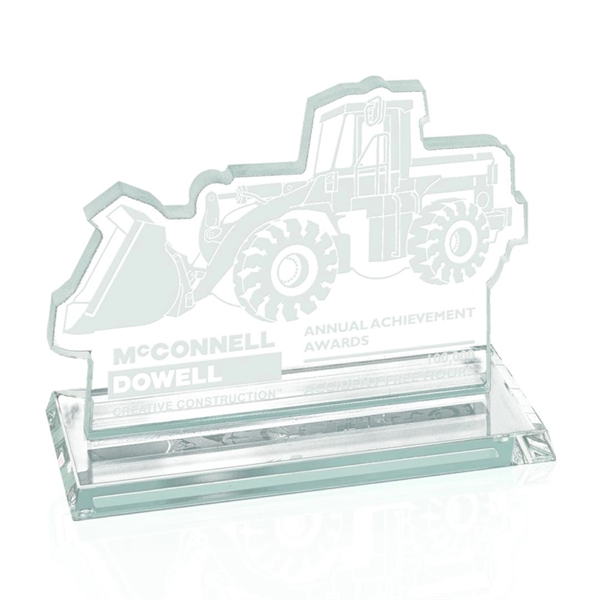 Aqua shaped jade glass loader award, 6.75" x 3.75" with 3/8"... from ASI 84592 St Regis Group / Prestige Glass