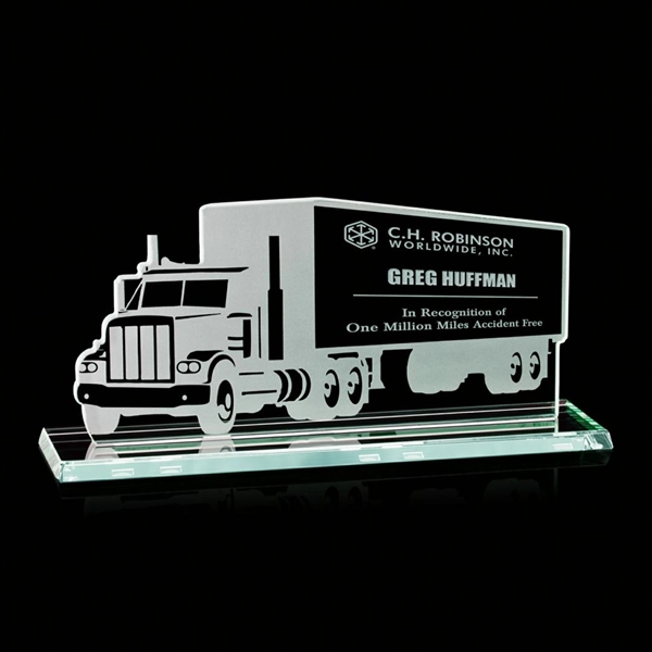 10" wide Jade glass moving truck award.... from ASI 84592 St Regis Group / Prestige Glass
