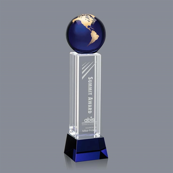 The Luz Globe award features a Blue Optical Crystal globe perched... from ASI 84592 St Regis Group / St Regis