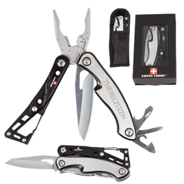 Black anodized stainless steel multi tool with carabiner clip.... from ASI 84592 St Regis Group