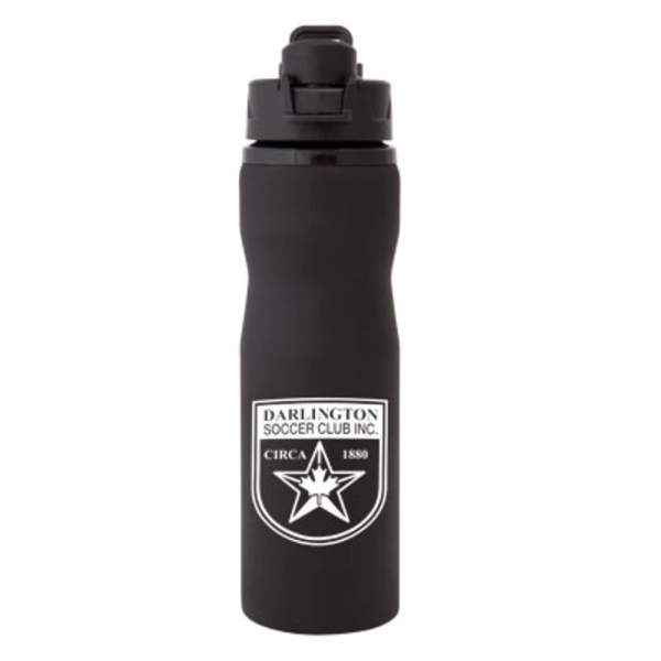 Textured black stainless steel sports water bottle... from ASI 84592 St Regis Group