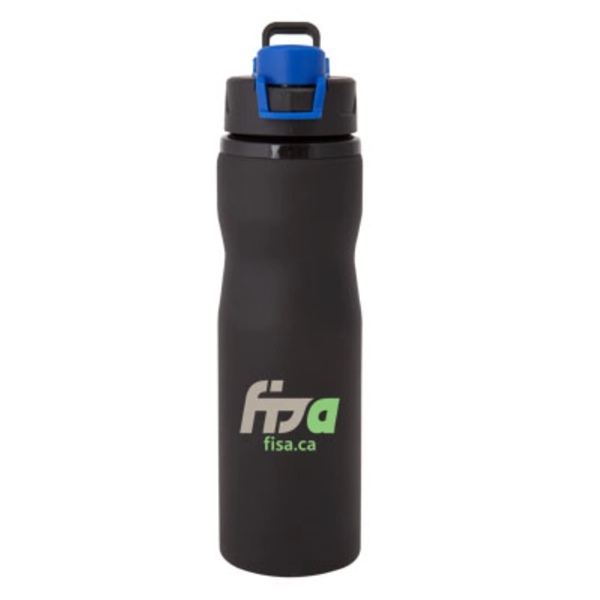 Textured black stainless steel sports water bottle... from ASI 84592 St Regis Group