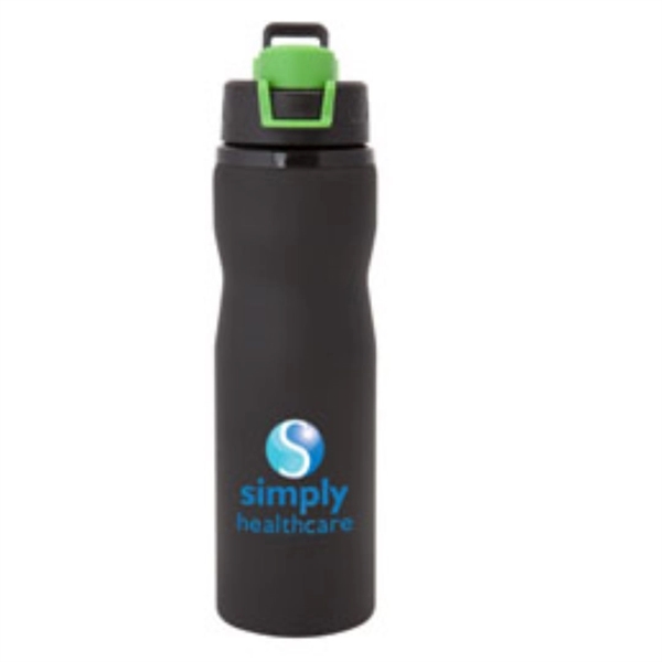 Textured black stainless steel sports water bottle... from ASI 84592 St Regis Group