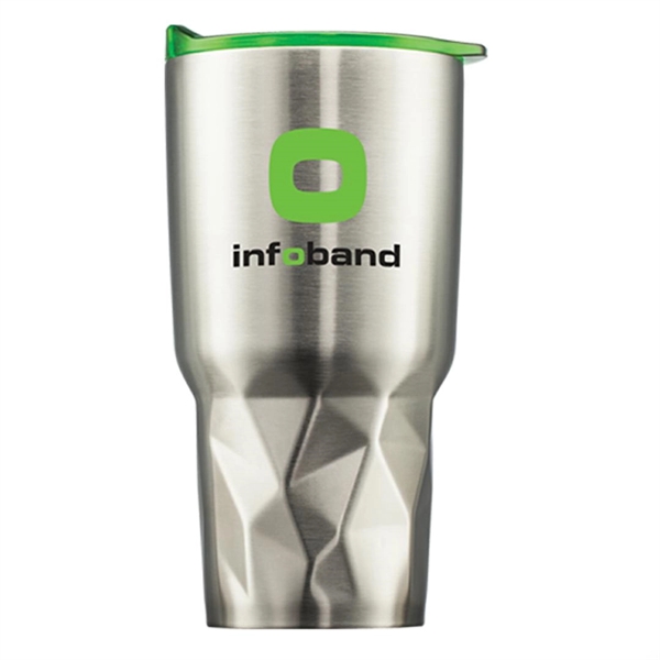 Double wall stainless steel vacuum tumbler with fashion-forward geometric indented design... from ASI 84592 St Regis Group