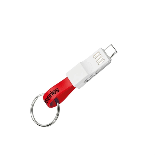 USB mini 3-in-1 charging and data cable on keyring... from ASI 84592 St Regis Group