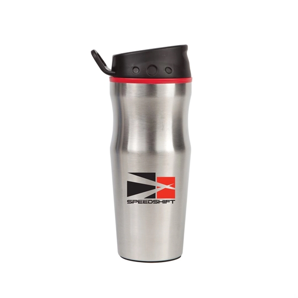 Double wall stainless steel tumbler with non-spill sliding spout closure... from ASI 84592 St Regis Group