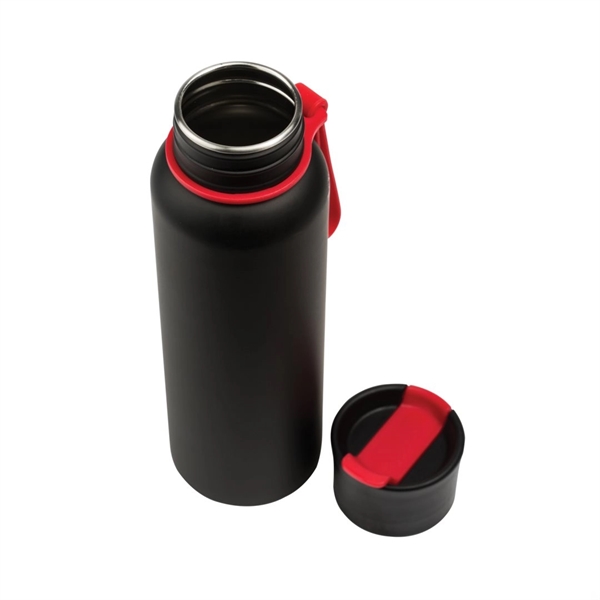 Textured black stainless steel sports water bottle... from ASI 84592 St Regis Group