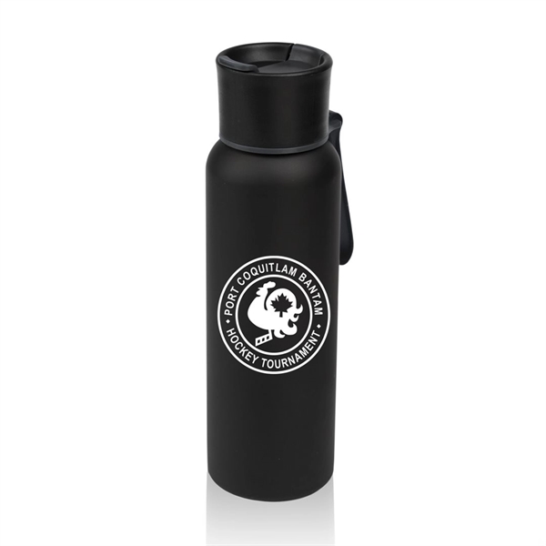 Textured black stainless steel sports water bottle... from ASI 84592 St Regis Group