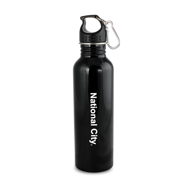 Stainless steel water bottle with carabiner... from ASI 84592 St Regis Group