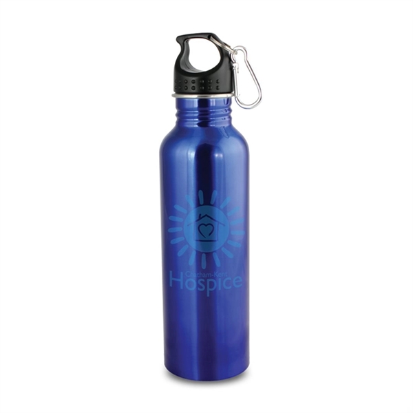 Stainless steel water bottle with carabiner... from ASI 84592 St Regis Group