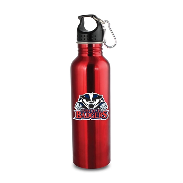 Stainless steel water bottle with carabiner... from ASI 84592 St Regis Group