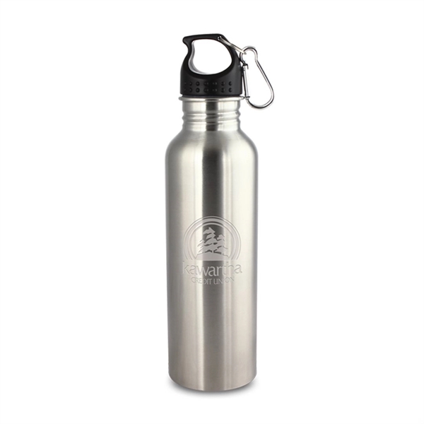 Stainless steel water bottle with carabiner... from ASI 84592 St Regis Group