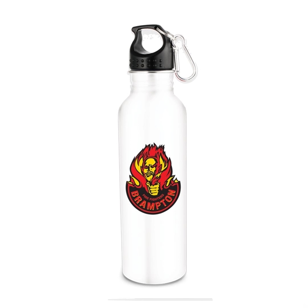 Stainless steel water bottle with carabiner... from ASI 84592 St Regis Group