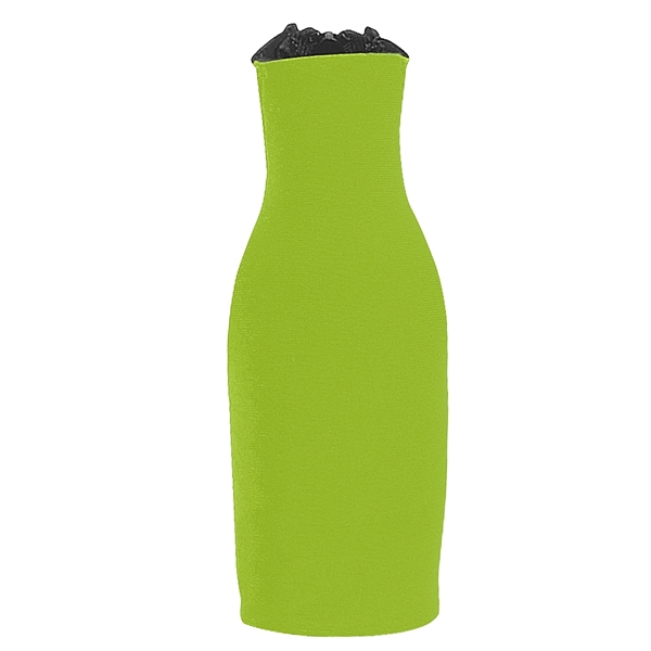 Long necked bottle insulator with zippered closure with O-ring pull.... from ASI 61125 Hit Promotional Products / Hit®