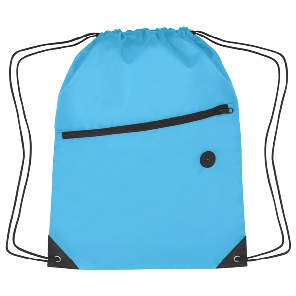 Sports pack with drawstring closure and large front zippered pocket.... from ASI 61125 Hit Promotional Products / Hit®