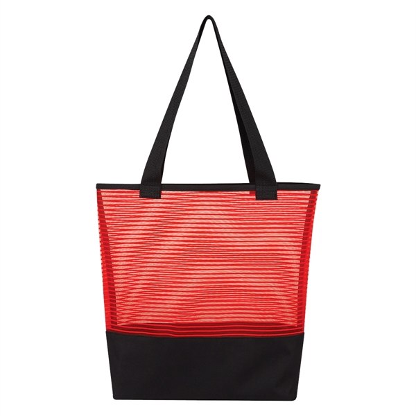 Tote bag made of sheer mesh with a pinstripe design.... from ASI 61125 Hit Promotional Products / Hit®