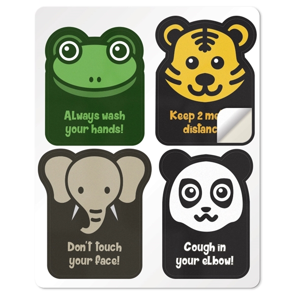 Custom shape white vinyl decal with low tack adhesive, .004. Digitally... from ASI 87400 ArtechPro