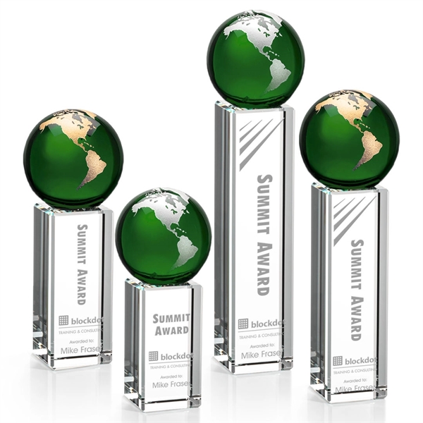 The Luz Globe award features a Green Optical Crystal globe perched... from ASI 84592 St Regis Group / St Regis