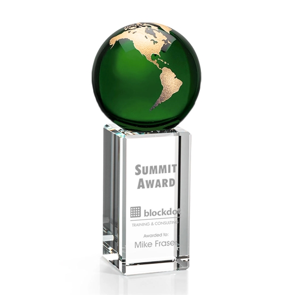 The Luz Globe award features a Green Optical Crystal globe perched... from ASI 84592 St Regis Group / St Regis