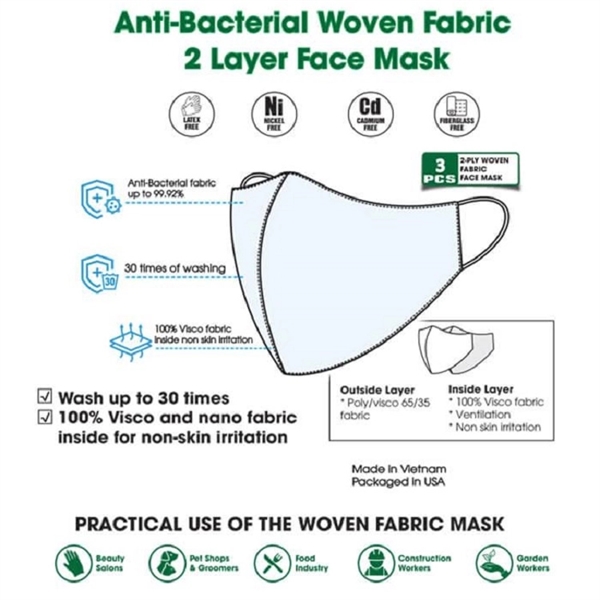 This anti-bacterial fabric face mask serves as a barrier and is... from ASI 67075 Leprechaun Promotions, LLC