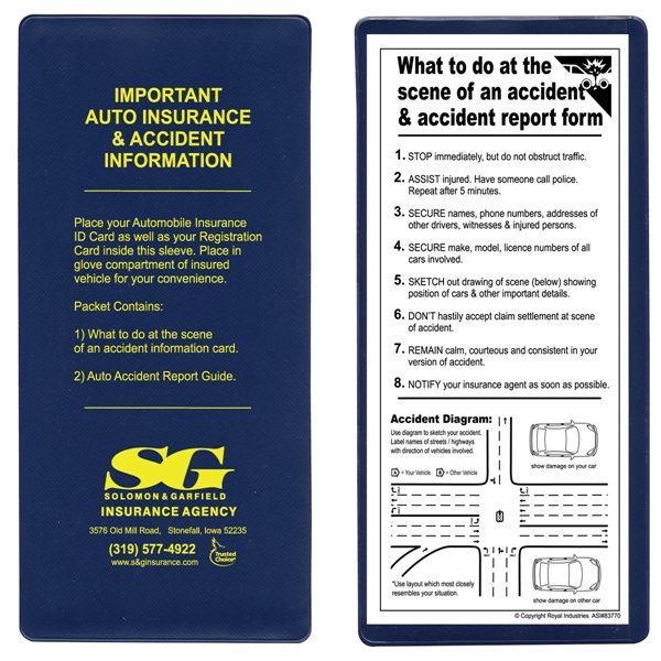 Insurance card holder kit opens on long side.... from ASI 83770 Royal Industries / The Royal Line