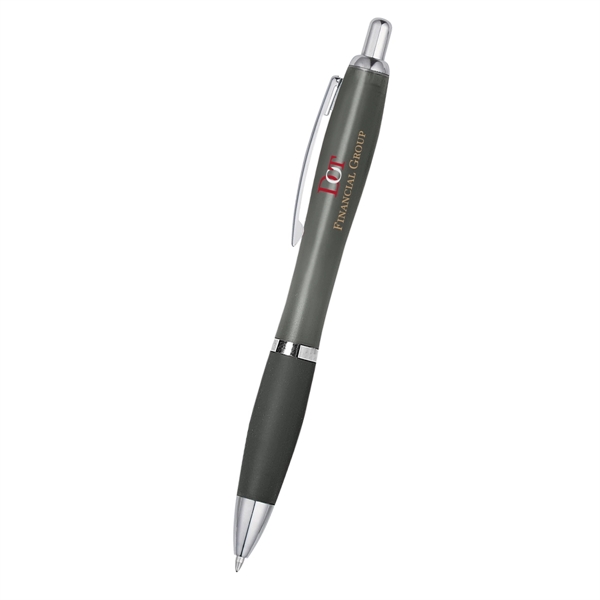 Ballpoint pen with plunger action and rubberized grip.... from ASI 61125 Hit Promotional Products / Hit®