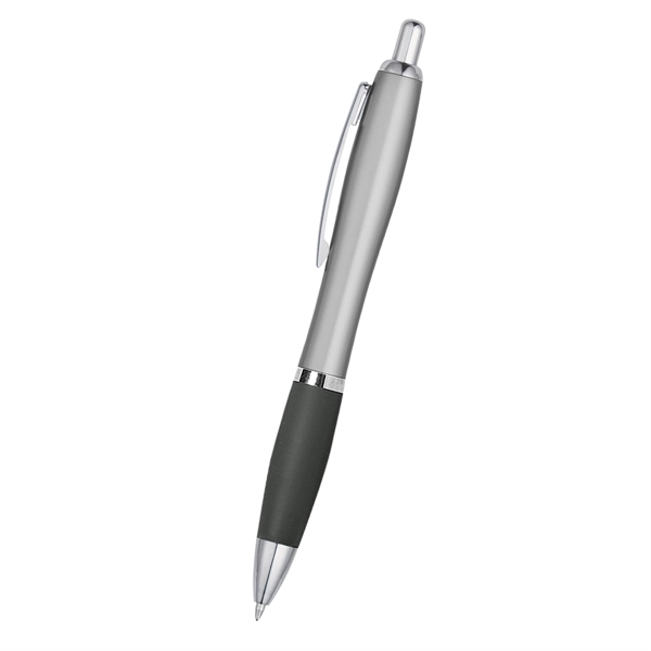 Ballpoint pen with plunger action and rubberized grip.... from ASI 61125 Hit Promotional Products / Hit®
