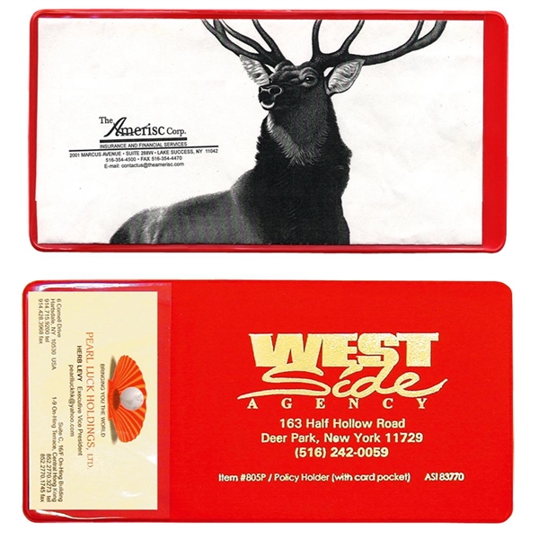 Policy Holder With Extra Pocket (open on short side)... from ASI 83770 Royal Industries / The Royal Line