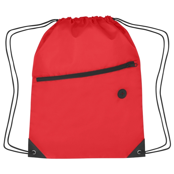 Sports pack with drawstring closure and large front zippered pocket.... from ASI 61125 Hit Promotional Products / Hit®