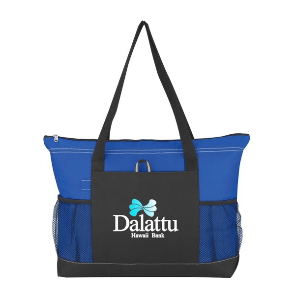 Voyager Tote.  Made Of 600 Denier Polyester.  Top Zippered... from ASI 61125 Hit Promotional Products / Hit®