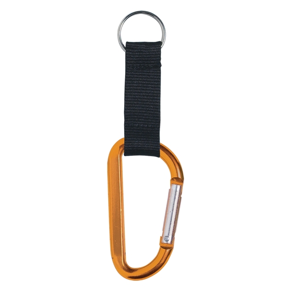 8mm Carabiner With 2 1/2" Strap And Split Ring... from ASI 61125 Hit Promotional Products / Hit®