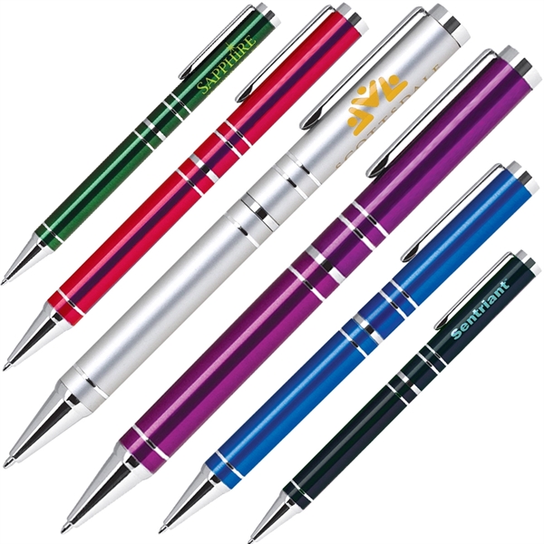 Twist action aluminum ballpoint pen with lacquer finish.... from ASI 79535 Primetime / Primetime