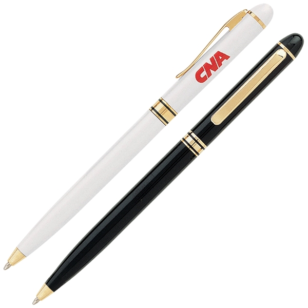 Twist action mechanism ballpoint pen. Solid brass barrel with gold trims.... from ASI 79535 Primetime / Primetime