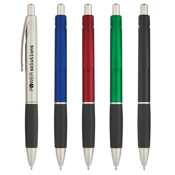 Plunger action pen with rubber grip... from ASI 61125 Hit Promotional Products / Hit®
