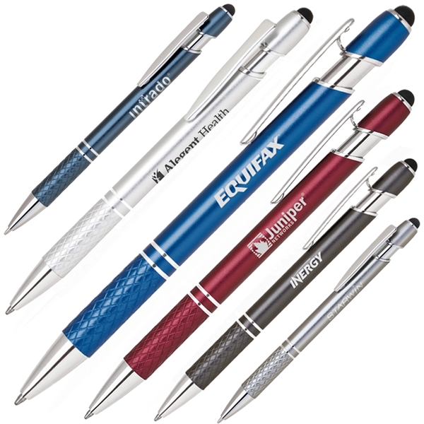 Metallic anodize color aluminum ballpoint stylus pen... from ASI 79535 Primetime / Primetime