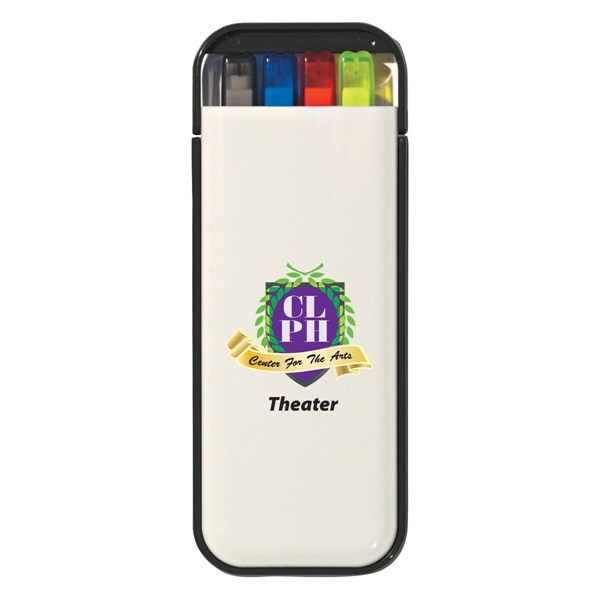 4 In 1 Writing set contains mechanical pencil, yellow highlighter and... from ASI 61125 Hit Promotional Products / Hit®