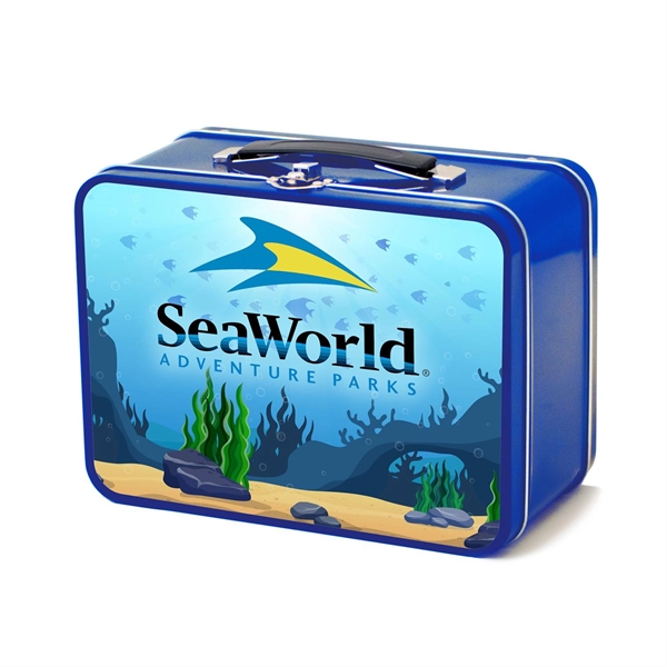 Retro-inspired lunchbox with two 10 oz. stemless woodtone wine glasses in... from ASI 90807 Tekweld